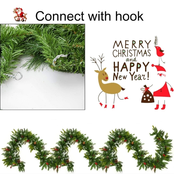 New Pre-lit Garland 9 Feet Indoor/Outdoor - Picture 6 of 11